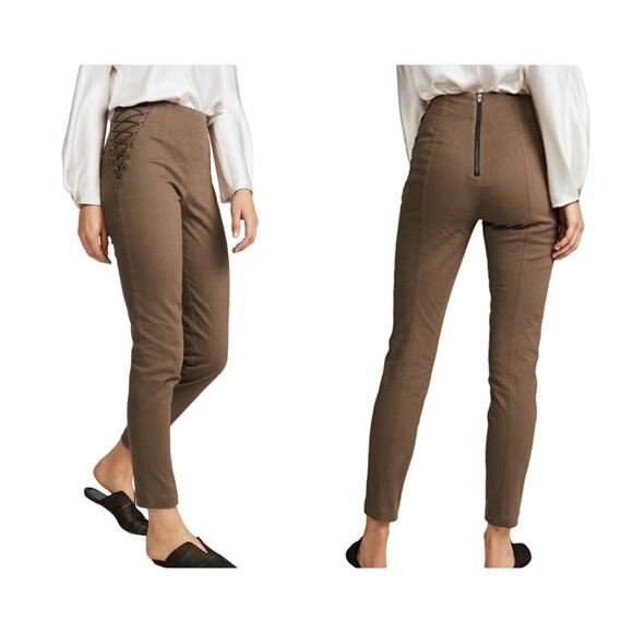 Michelle Mason Corset Pants Laced sides Khaki Women's 26w - Picture 1 of 10